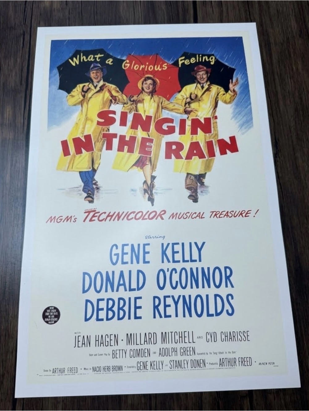 "Singin' in the Rain" Movie Poster Print - Yellow/Blue 11x17”